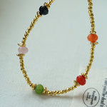 Bohemian Faceted Gold Bead Bracelet – Colorful Gemstone or Pearl Style - floysun