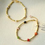 Bohemian Faceted Gold Bead Bracelet – Colorful Gemstone or Pearl Style - floysun