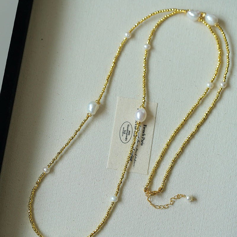 Bohemian Faceted Gold Bead Necklace – Colorful Gemstone or Pearl Style - floysun