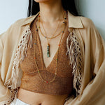 Bohemian Faceted Gold Bead Necklace – Colorful Gemstone or Pearl Style - floysun