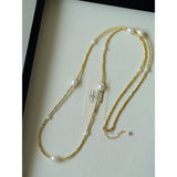 Bohemian Faceted Gold Bead Necklace – Colorful Gemstone or Pearl Style - floysun