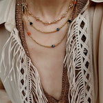 Bohemian Faceted Gold Bead Necklace – Colorful Gemstone or Pearl Style - floysun