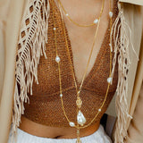 Bohemian Faceted Gold Bead Necklace – Colorful Gemstone or Pearl Style - floysun