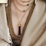 Bohemian Faceted Gold Bead Necklace – Colorful Gemstone or Pearl Style - floysun
