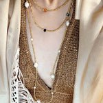 Bohemian Faceted Gold Bead Necklace – Colorful Gemstone or Pearl Style - floysun