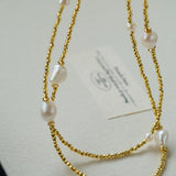 Bohemian Faceted Gold Bead Necklace – Colorful Gemstone or Pearl Style - floysun