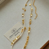 Bohemian Fish Necklace – Green Stone & Pearl Layered - floysun