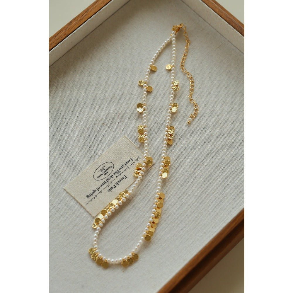 Bohemian Fish Necklace – Green Stone & Pearl Layered - floysun