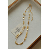 Bohemian Fish Necklace – Green Stone & Pearl Layered - floysun