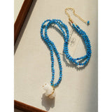 Bohemian Leaping Horse Collection White Jade Carved Horse Pendant Beaded Necklace - floysun