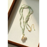 Bohemian Leaping Horse Collection White Jade Carved Horse Pendant Beaded Necklace - floysun