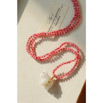 Bohemian Leaping Horse Collection White Jade Carved Horse Pendant Beaded Necklace - floysun