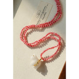 Bohemian Leaping Horse Collection White Jade Carved Horse Pendant Beaded Necklace - floysun