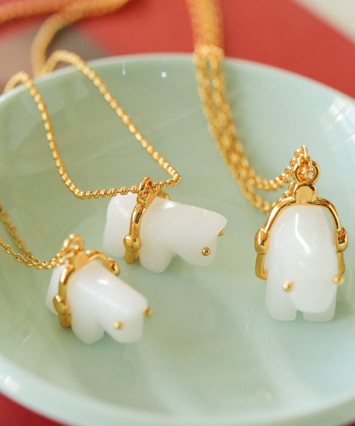 Bohemian Leaping Horse Collection White Jade Carved Horse Pendant Chian Necklace - floysun