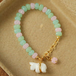 Bohemian Leaping Horse Collection White Jade Horse Bracelet - floysun