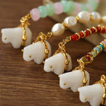 Bohemian Leaping Horse Collection White Jade Horse Bracelet - floysun