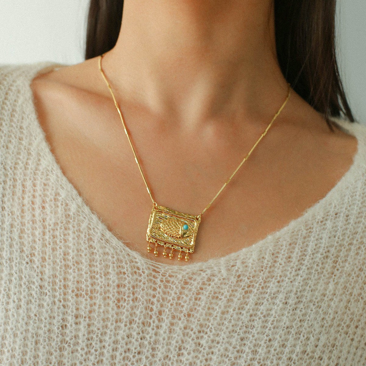 Bohemian Lucky Metal Chain Fish Necklace - floysun