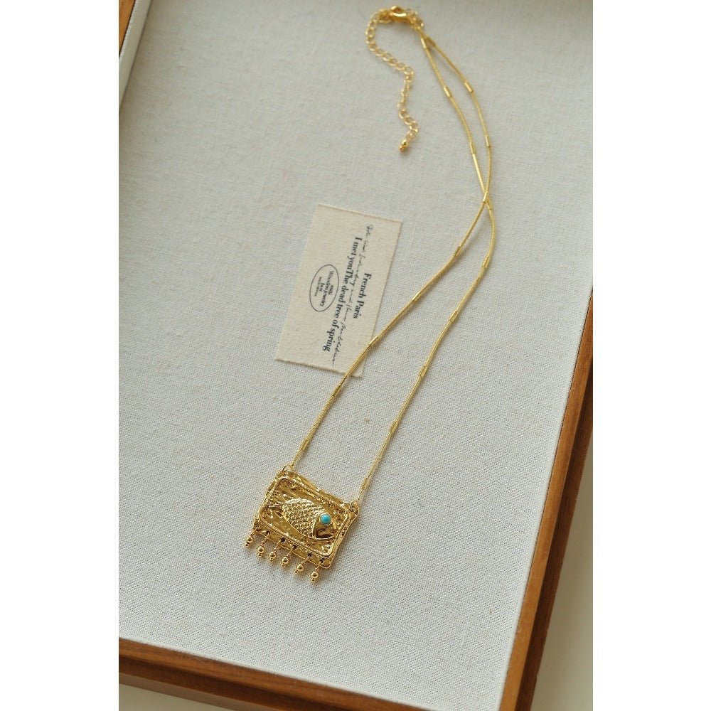 Bohemian Lucky Metal Chain Fish Necklace - floysun
