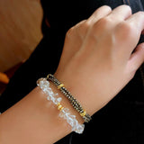 Bohemian Multi - Layer Faceted Golden Ore Bracelet - floysun