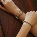 Bohemian Multi - Layer Faceted Golden Ore Bracelet - floysun