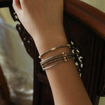 Bohemian Multi - Layer Faceted Golden Ore Bracelet - floysun