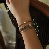 Bohemian Multi - Layer Faceted Golden Ore Bracelet - floysun