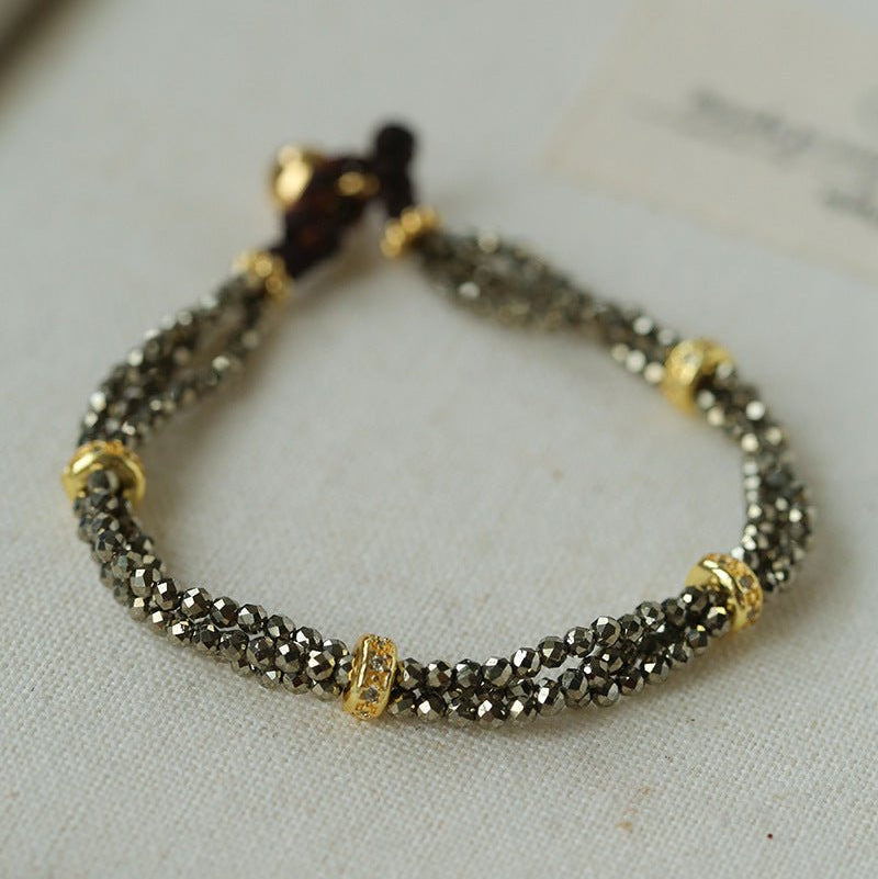 Bohemian Multi - Layer Faceted Golden Ore Bracelet - floysun