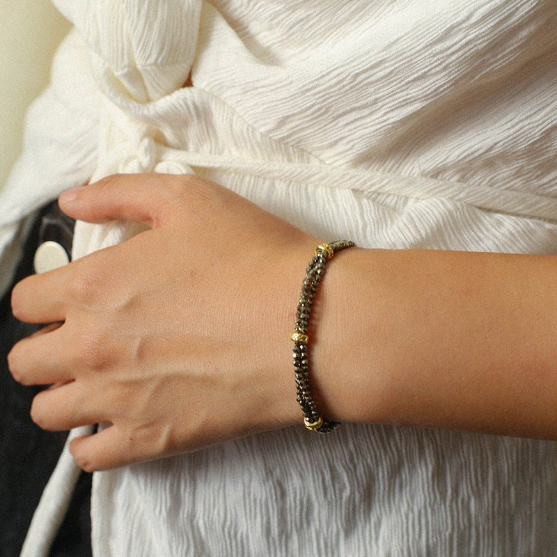 Bohemian Multi - Layer Faceted Golden Ore Bracelet - floysun