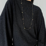 Bohemian Pyrite Long Necklace with Irregular Coin Accents - floysun