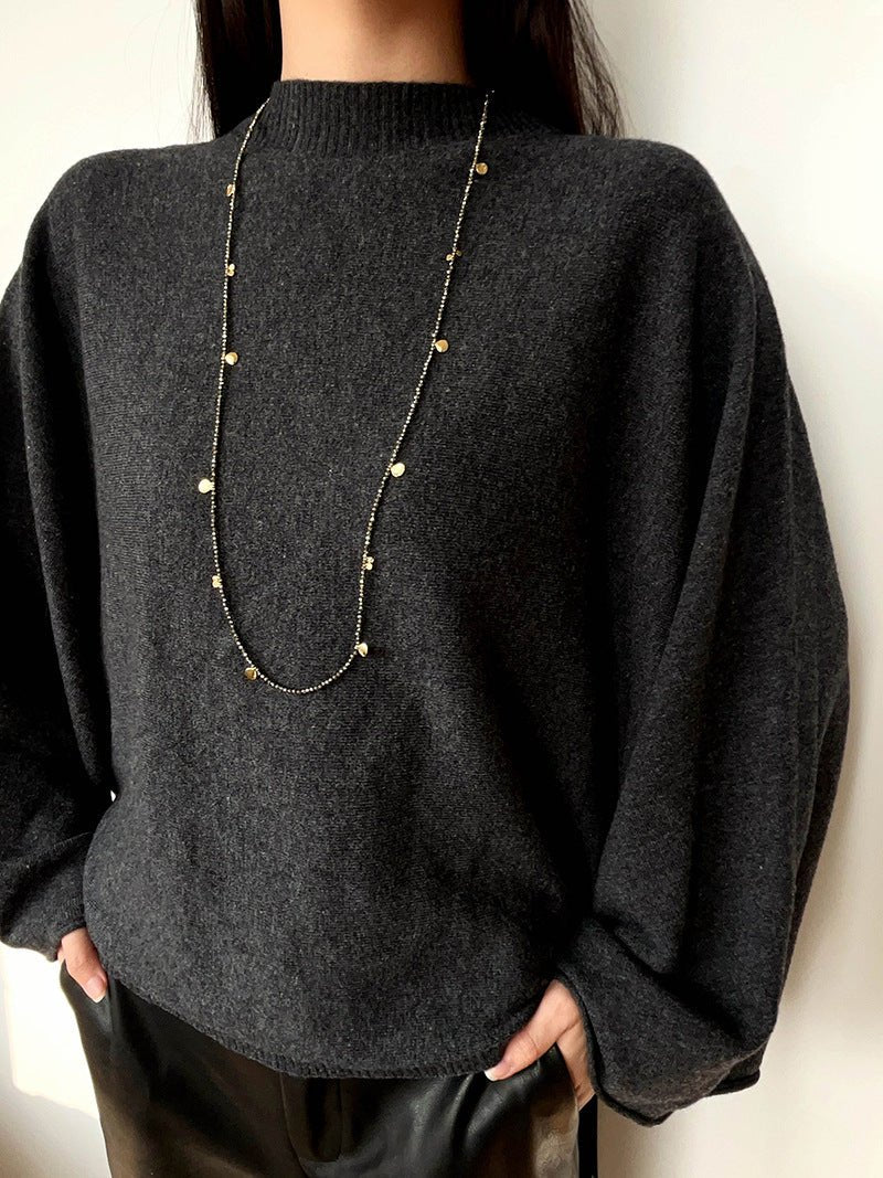 Bohemian Pyrite Long Necklace with Irregular Coin Accents - floysun