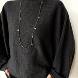 Bohemian Pyrite Long Necklace with Irregular Coin Accents - floysun