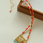 Bohemian Red Beaded Fish Necklace - floysun