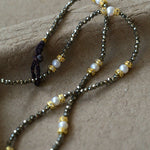Bohemian Rhapsody – Gold Ore & Pearl Beaded Necklace with Bell Clasp - floysun