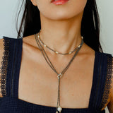 Bohemian Rhapsody – Gold Ore & Pearl Beaded Necklace with Bell Clasp - floysun