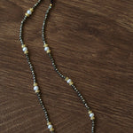 Bohemian Rhapsody – Gold Ore & Pearl Beaded Necklace with Bell Clasp - floysun