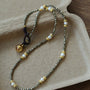 Bohemian Rhapsody – Gold Ore & Pearl Beaded Necklace with Bell Clasp - floysun