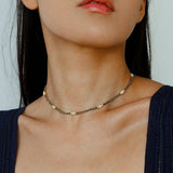 Bohemian Rhapsody – Gold Ore & Pearl Beaded Necklace with Bell Clasp - floysun