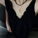 Bohemian Soulbound Double - Layer Necklace – Gold Ore & Black Spinel - floysun