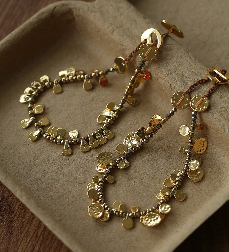 Bohemian Vintage Coin Gold Ore Beaded Bracelet - floysun