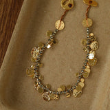 Bohemian Vintage Coin Gold Ore Beaded Bracelet - floysun