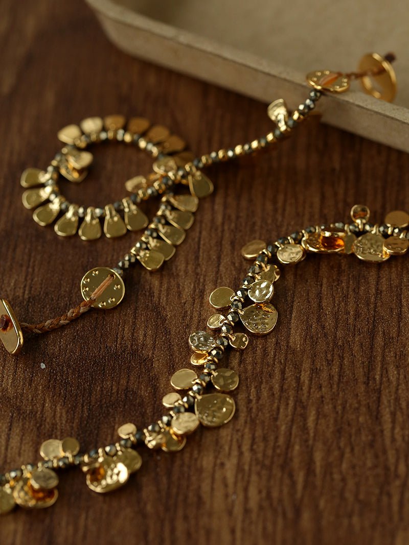 Bohemian Vintage Coin Gold Ore Beaded Bracelet - floysun