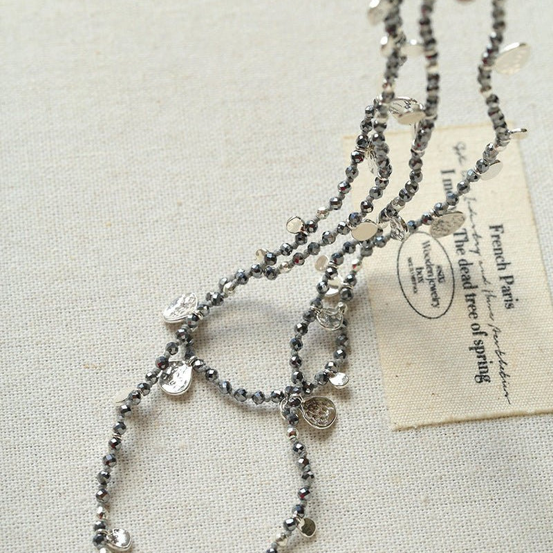 Bohemian Woven Natural Stone Necklace – Silver Accents - floysun