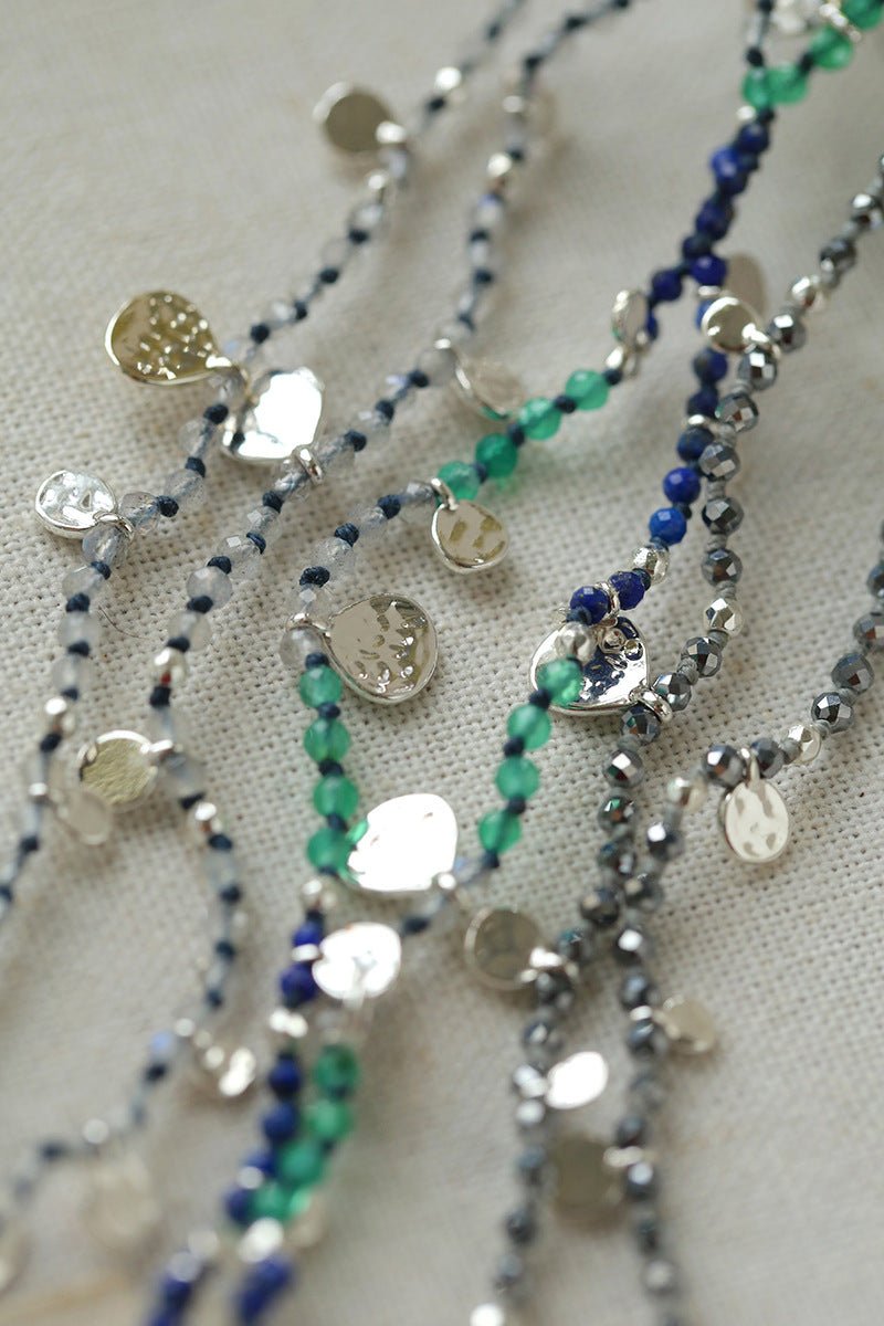 Bohemian Woven Natural Stone Necklace – Silver Accents - floysun