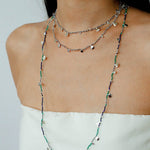 Bohemian Woven Natural Stone Necklace – Silver Accents - floysun