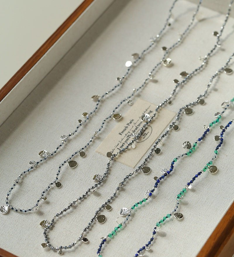 Bohemian Woven Natural Stone Necklace – Silver Accents - floysun