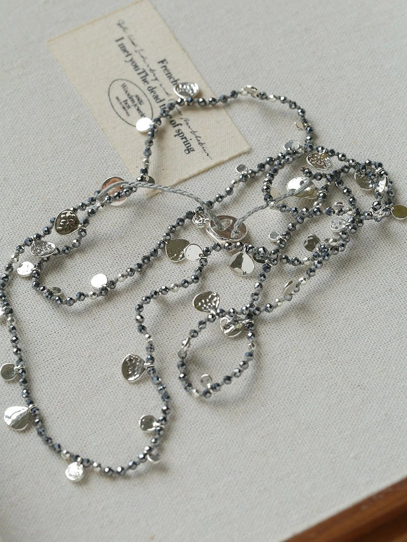 Bohemian Woven Natural Stone Necklace – Silver Accents - floysun