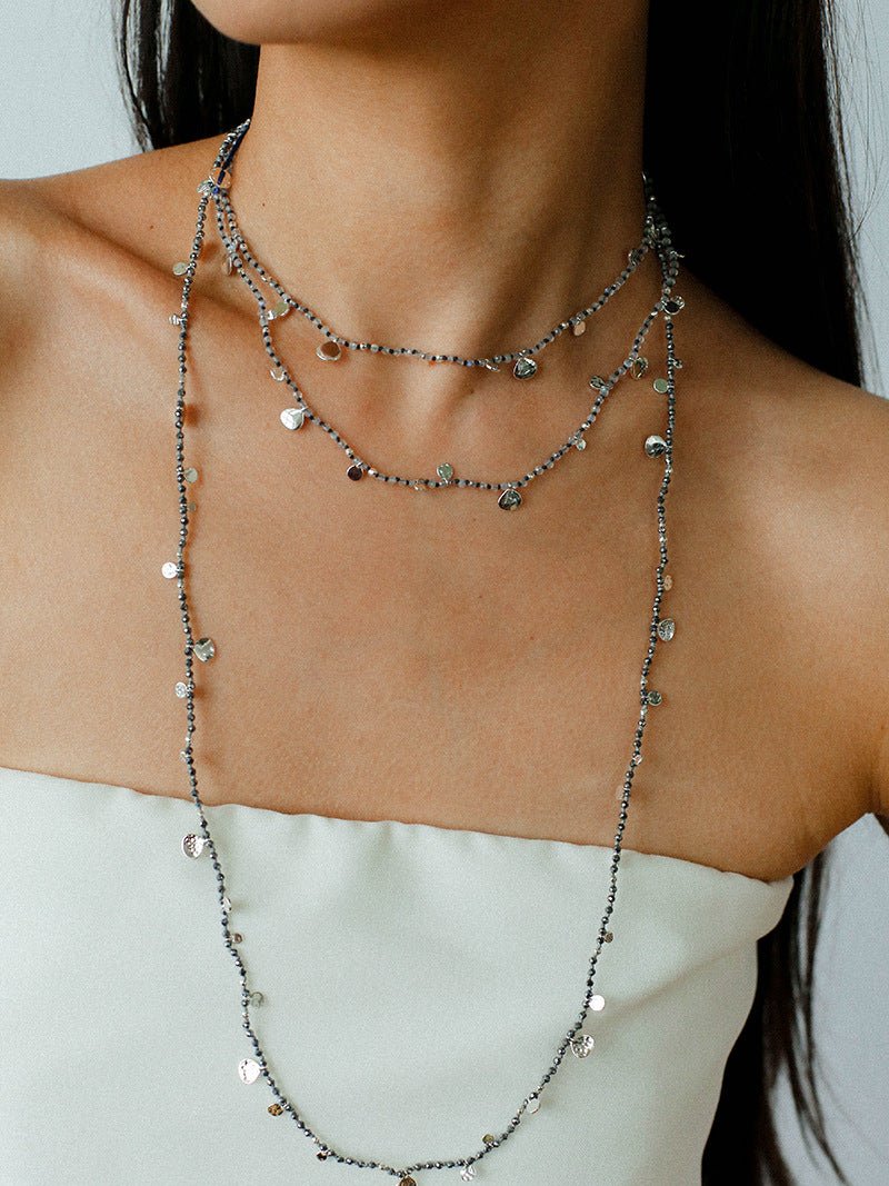 Bohemian Woven Natural Stone Necklace – Silver Accents - floysun