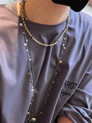 Bohemian Woven Natural Stone Necklace – Silver Accents - floysun