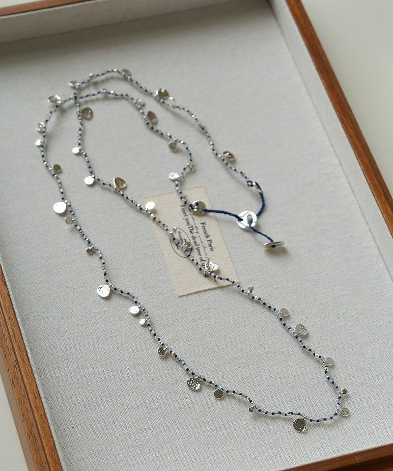 Bohemian Woven Natural Stone Necklace – Silver Accents - floysun