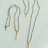 Boho Hand‑Textured Gold Ore Bar Pendant Necklace - floysun